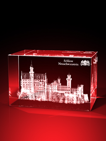 Schloss Neuschwanstein - Quader (80 x 50 x 50) – GLASFOTO.COM